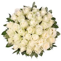 Букет Білі троянди Легкий крем