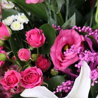 Микс от флориста Тани из 11 цветков в бело розовых тонах