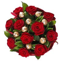 Букет Букет роз с Днем Рождения 11 бордовых роз