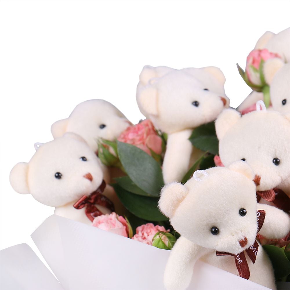 with roses and teddies