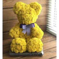 Yellow teddy with a tie-bow