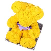 Букет Желтый мишка из цветов с бантиком