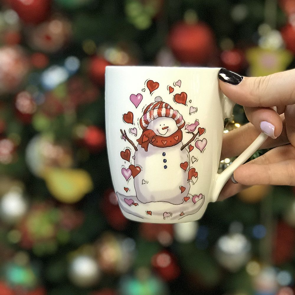 Christmas cup with a snowman