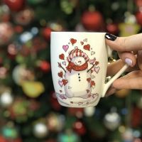 Christmas cup with a snowman Kiev