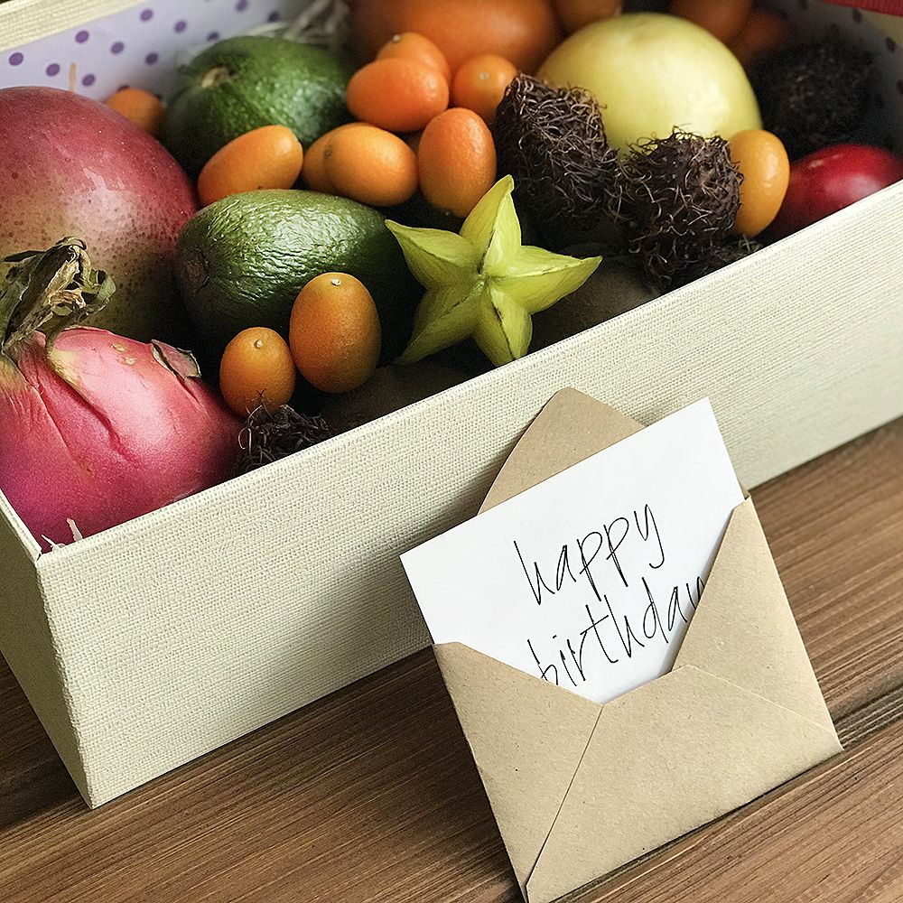 Box with exotic fruits Box with exotic fruits