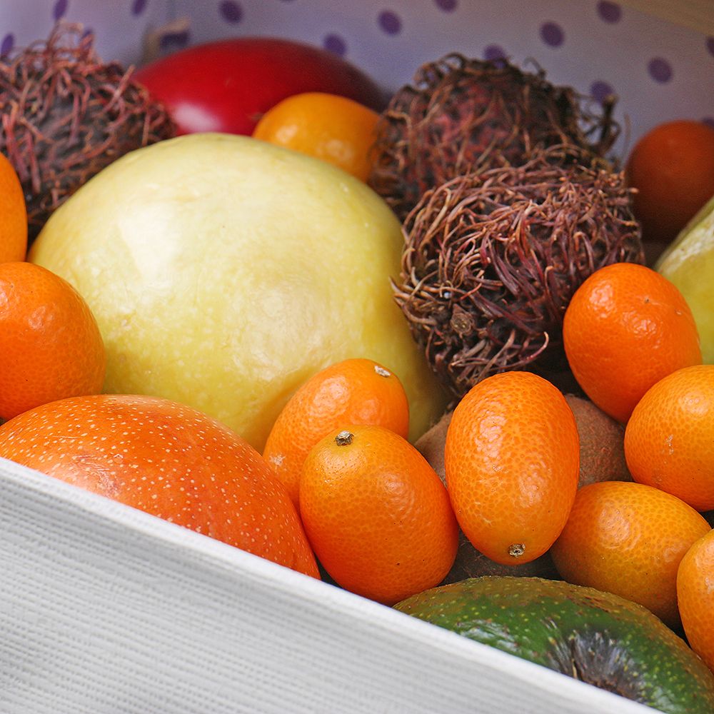 Box with exotic fruits Box with exotic fruits