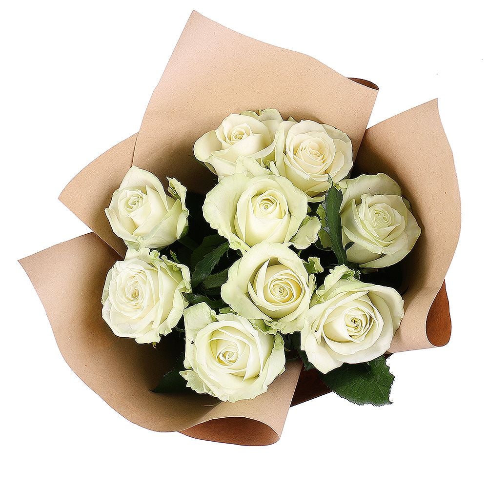 9 white roses 44 $