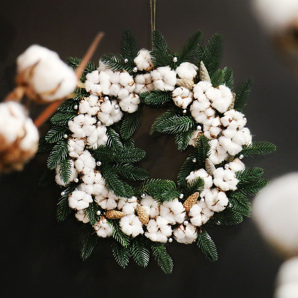 Christmas cotton wreath