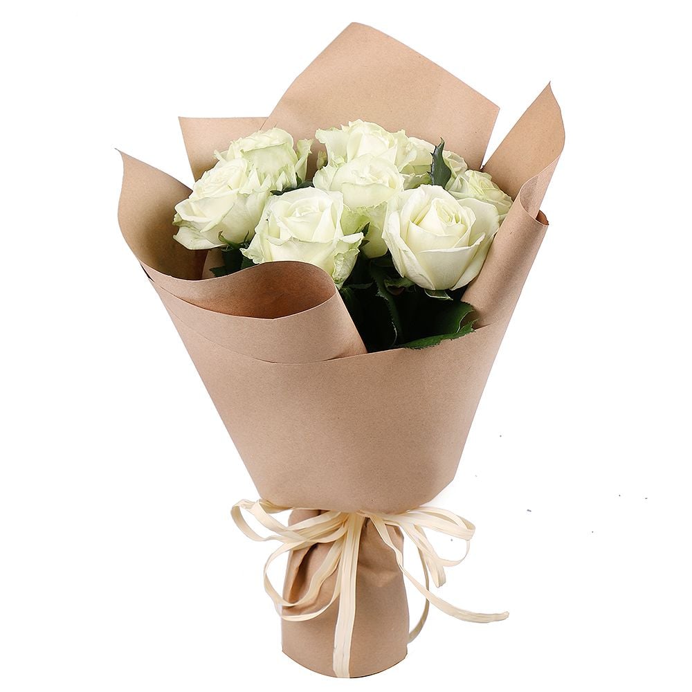 9 white roses