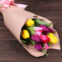 9 mix-colored tulips (from 3 pcs) Atyrau
