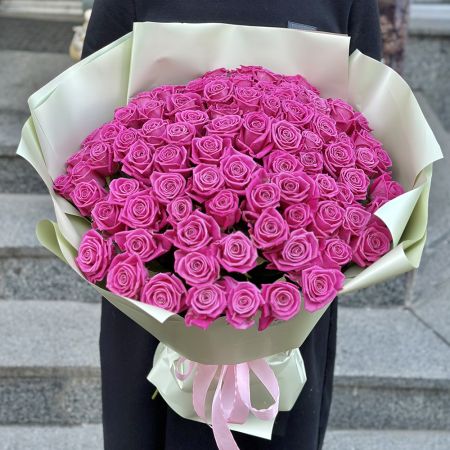 Акция! 101 розовая роза Амстердам