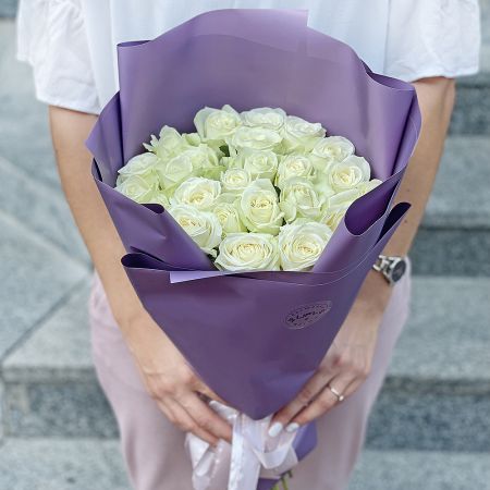 Акція! 25 білих троянд Брест (Білорусь)