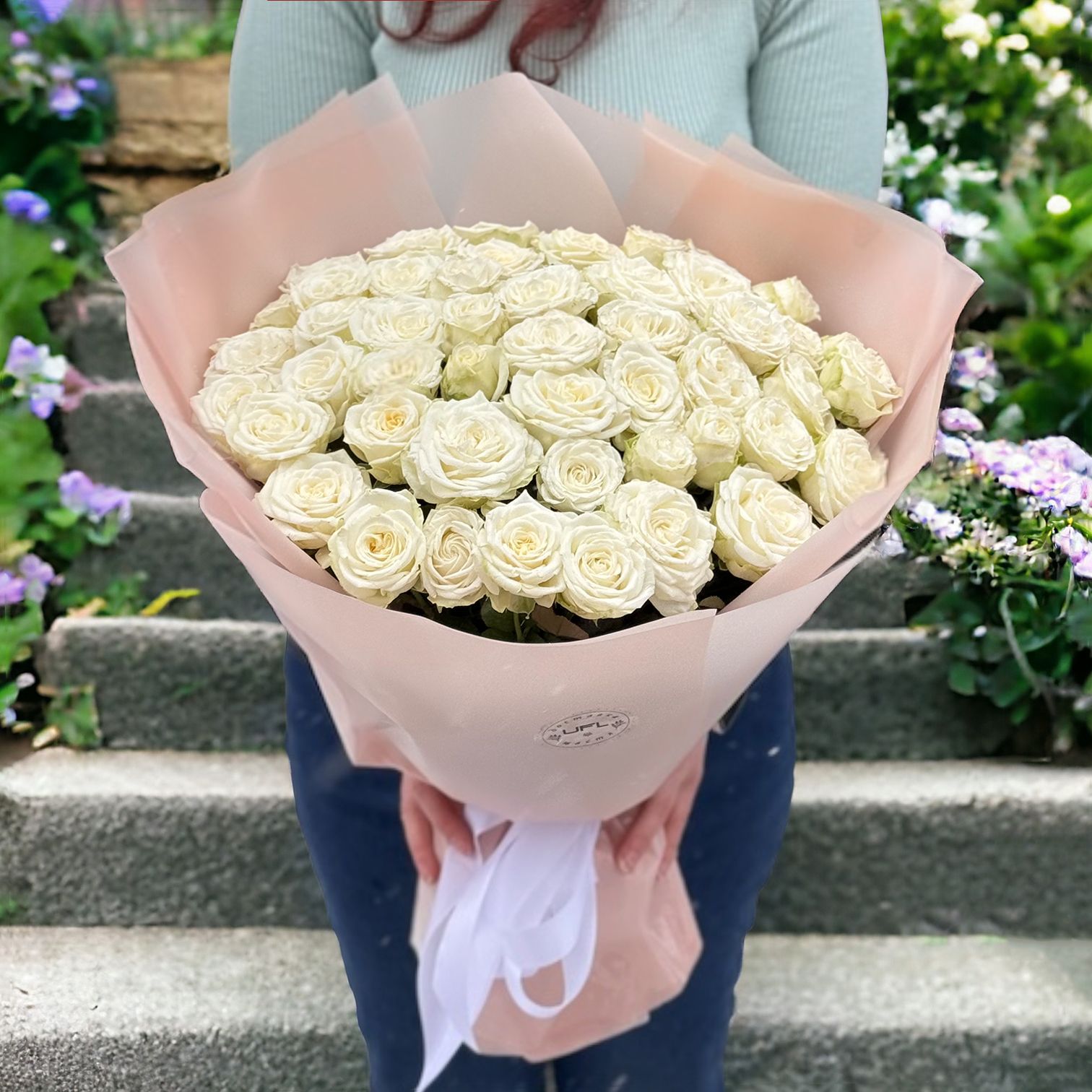 Promo! 51 white roses 0 $