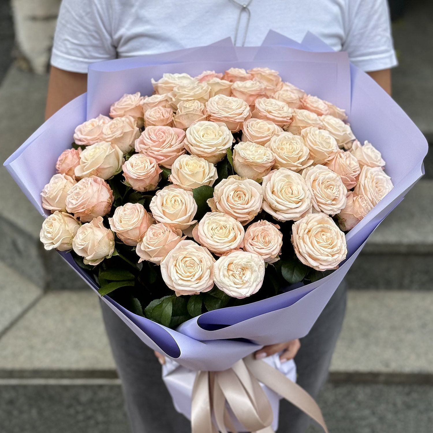 Promo! 51 creamy roses