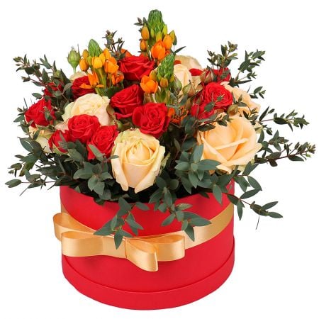 Цветы в коробке Аврора Мариуполь