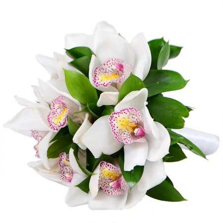 White Orchid wedding bouquet Arlington Heights