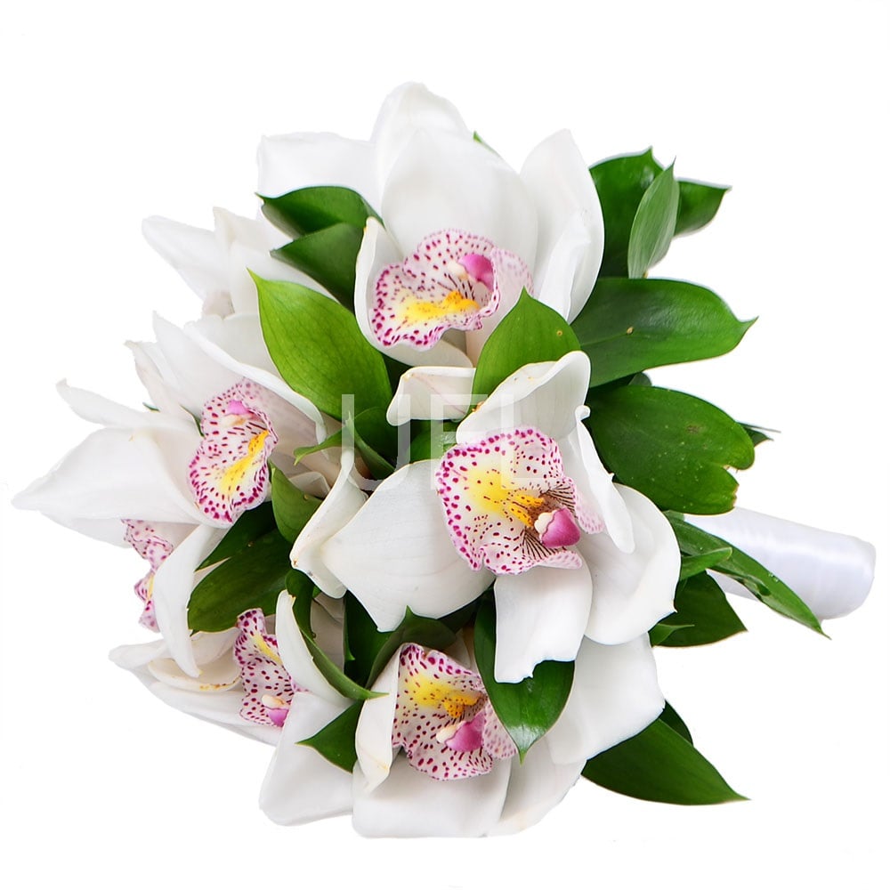 White Orchid wedding bouquet Sakiai