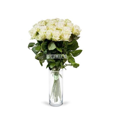 Белая роза 50см Гарапан