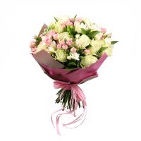 Букет квітів Біло-рожевий Караганда
														