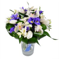 Букет цветов Бело-синий
														