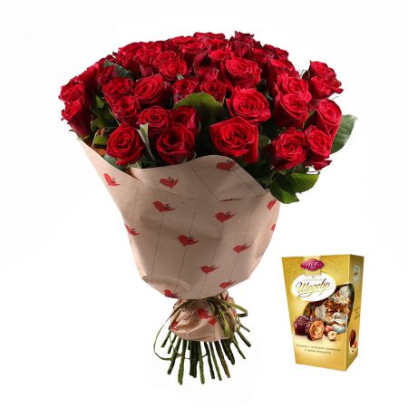  Букет «51 троянда + Королевский шедевр » Житомир