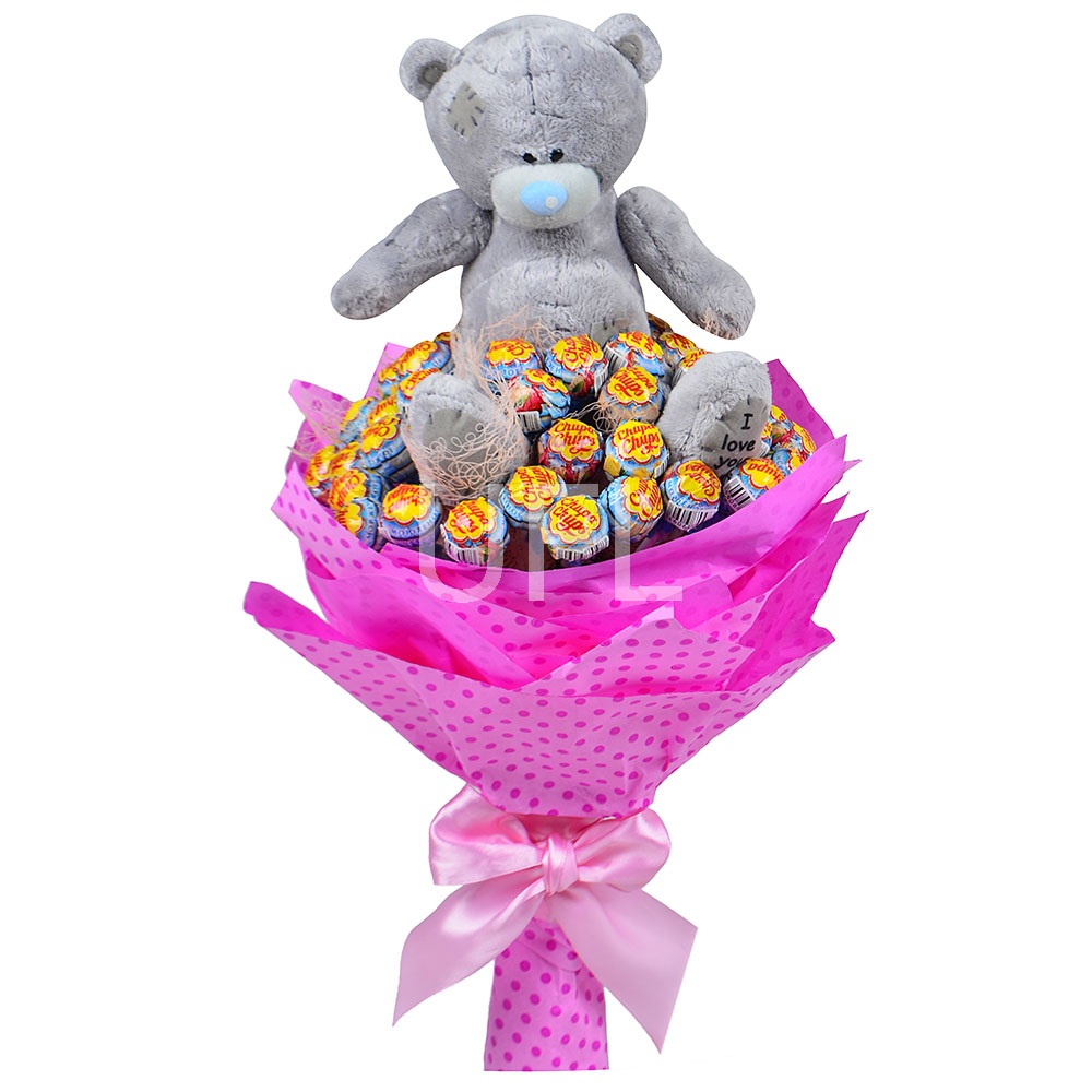 Lollipop bouquet with teddy Kiev