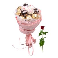 Chocolate bouquet + free rose Sumy