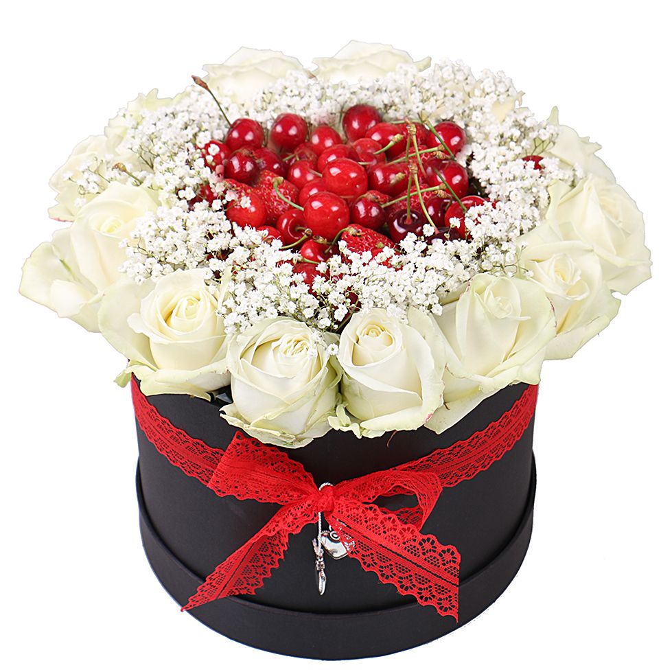 Flower box with berries Flower box with berries