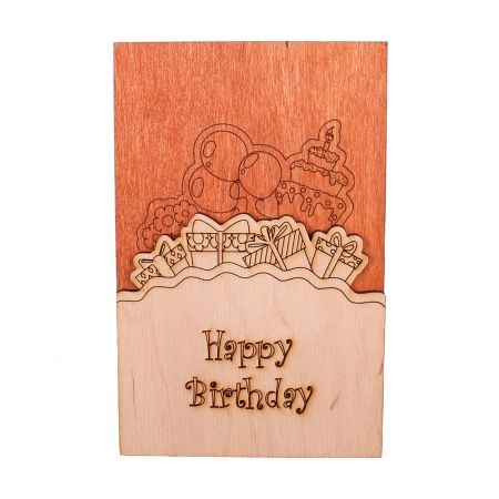 Деревянная открытка «Happy Birthday» Деревянная открытка «Happy Birthday»