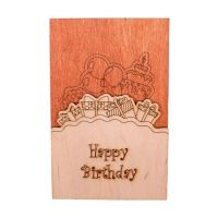 Деревянная открытка «Happy Birthday»