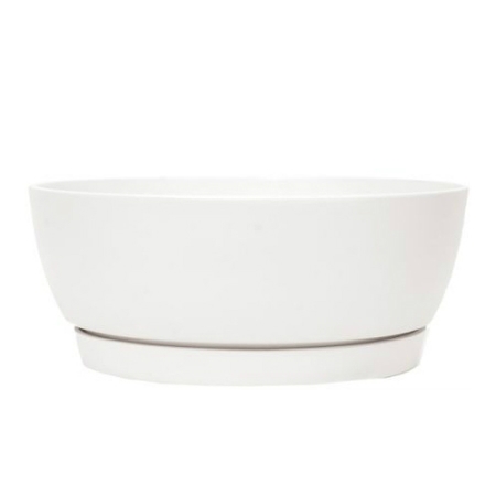 White ceramic pot-saucer