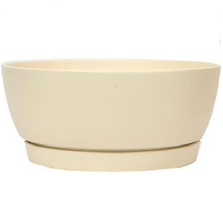 Cream ceramic pot-saucer Cream ceramic pot-saucer