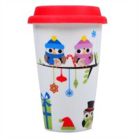 Ceramic cup with owls