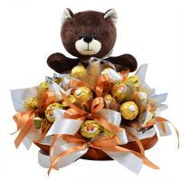 Arrangement of chocolates with teddy bear Davenport