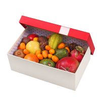 Box with exotic fruits