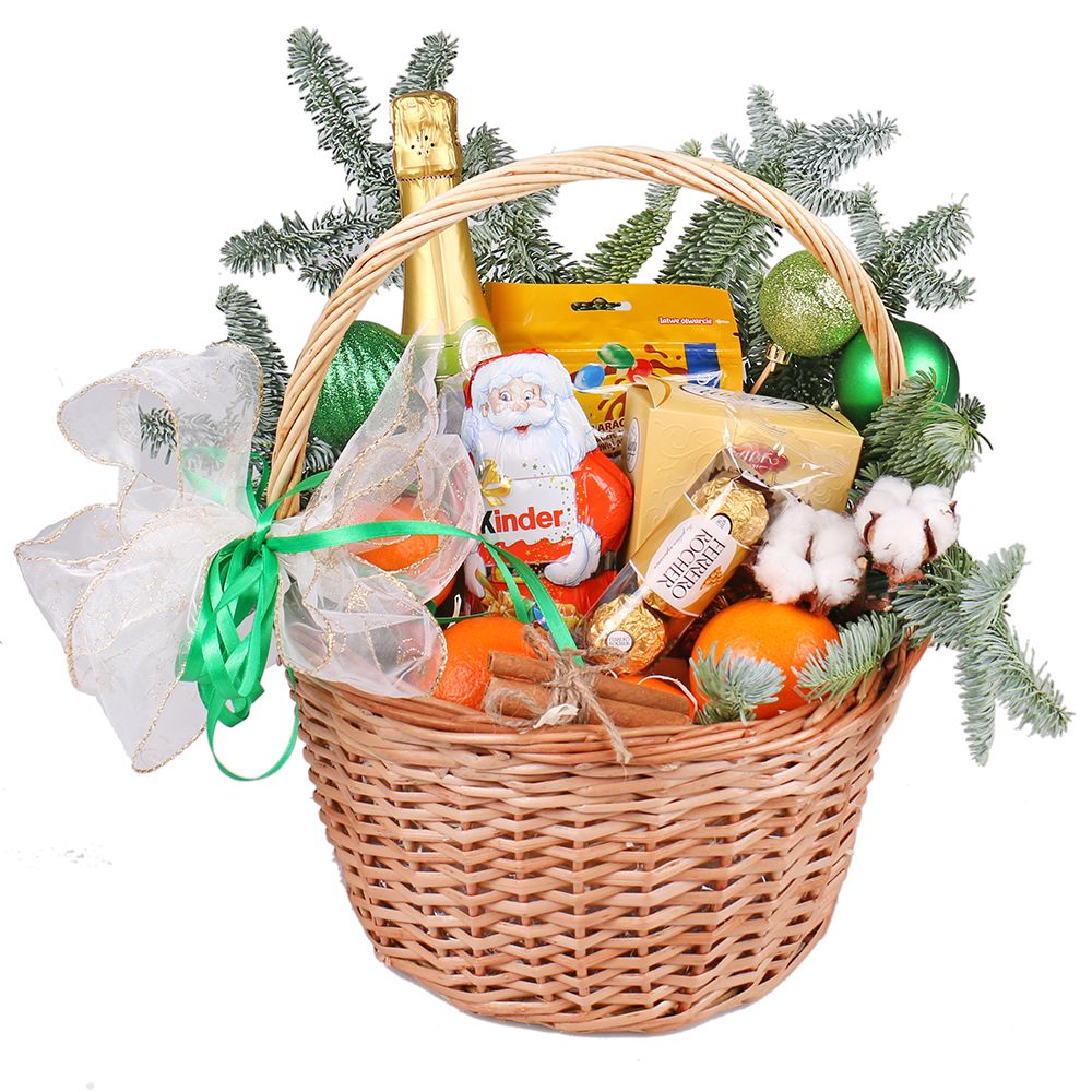Basket under Christmas tree