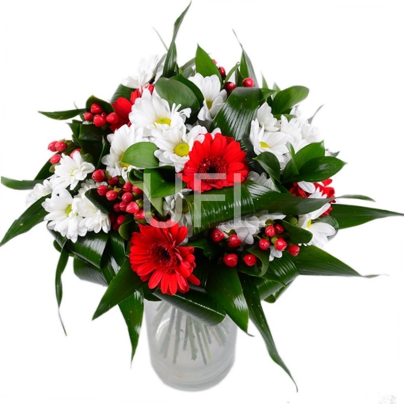 Bouquet of flowers Red-and-white
													