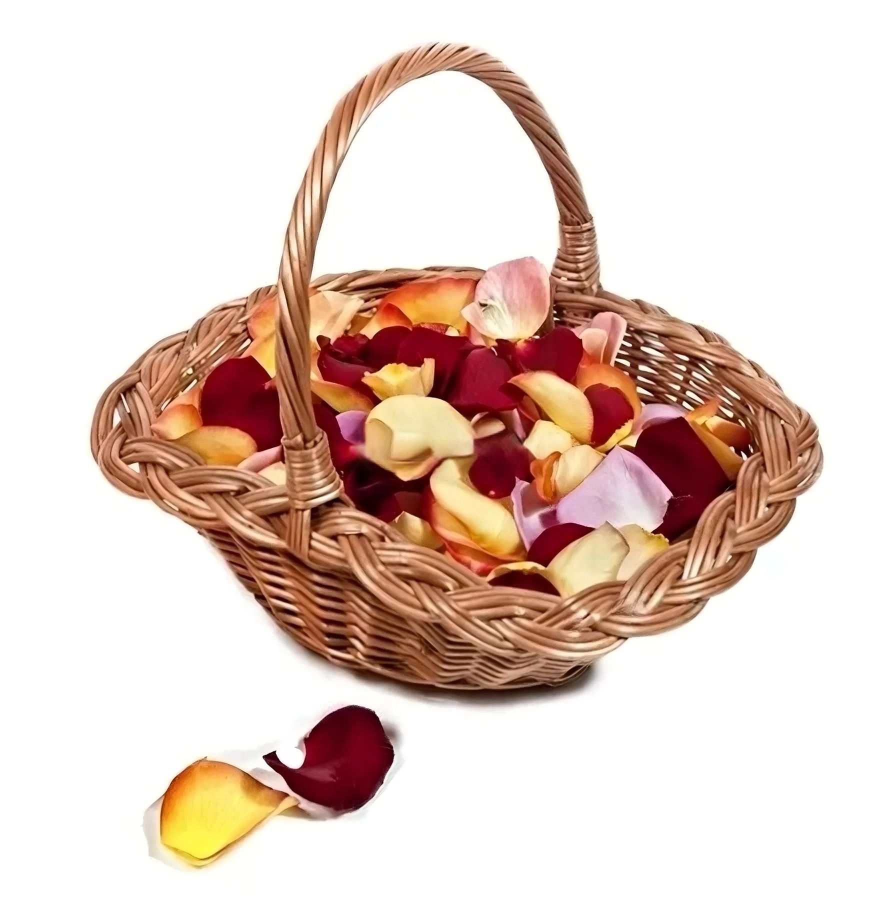 Rose petals in the basket