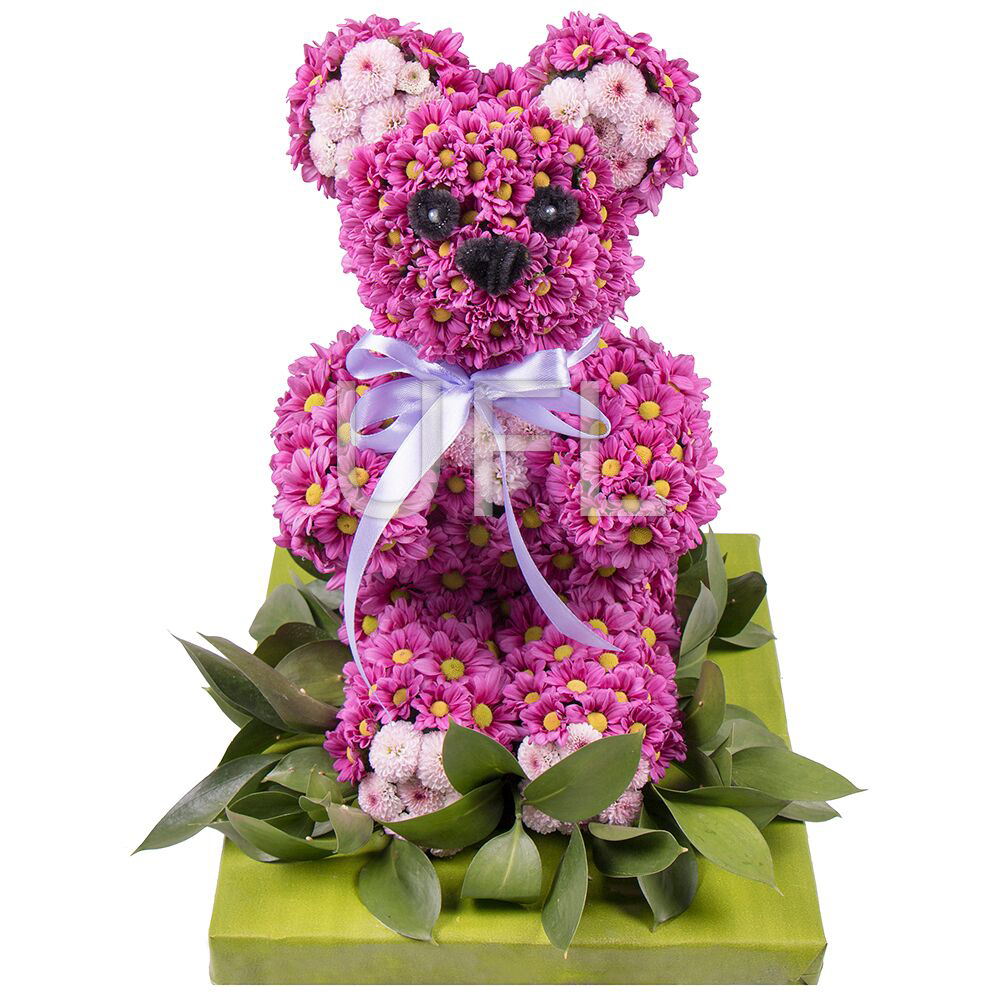  Bouquet Purple bear
													