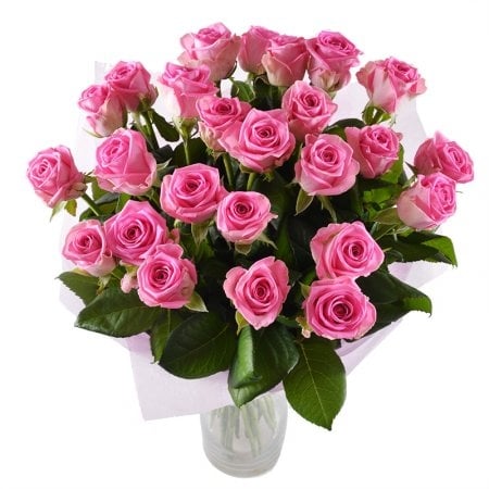 25 розовых роз Малиновый Нассжо