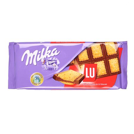 Milka chocolate and biscuit