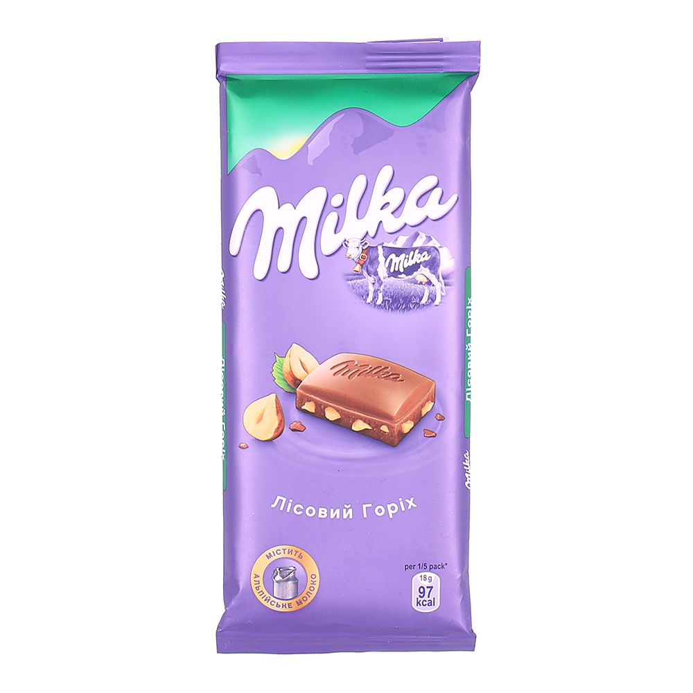 Milka with hazelnuts