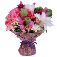 Букет квітів Молочно-рожевий Бориспіль