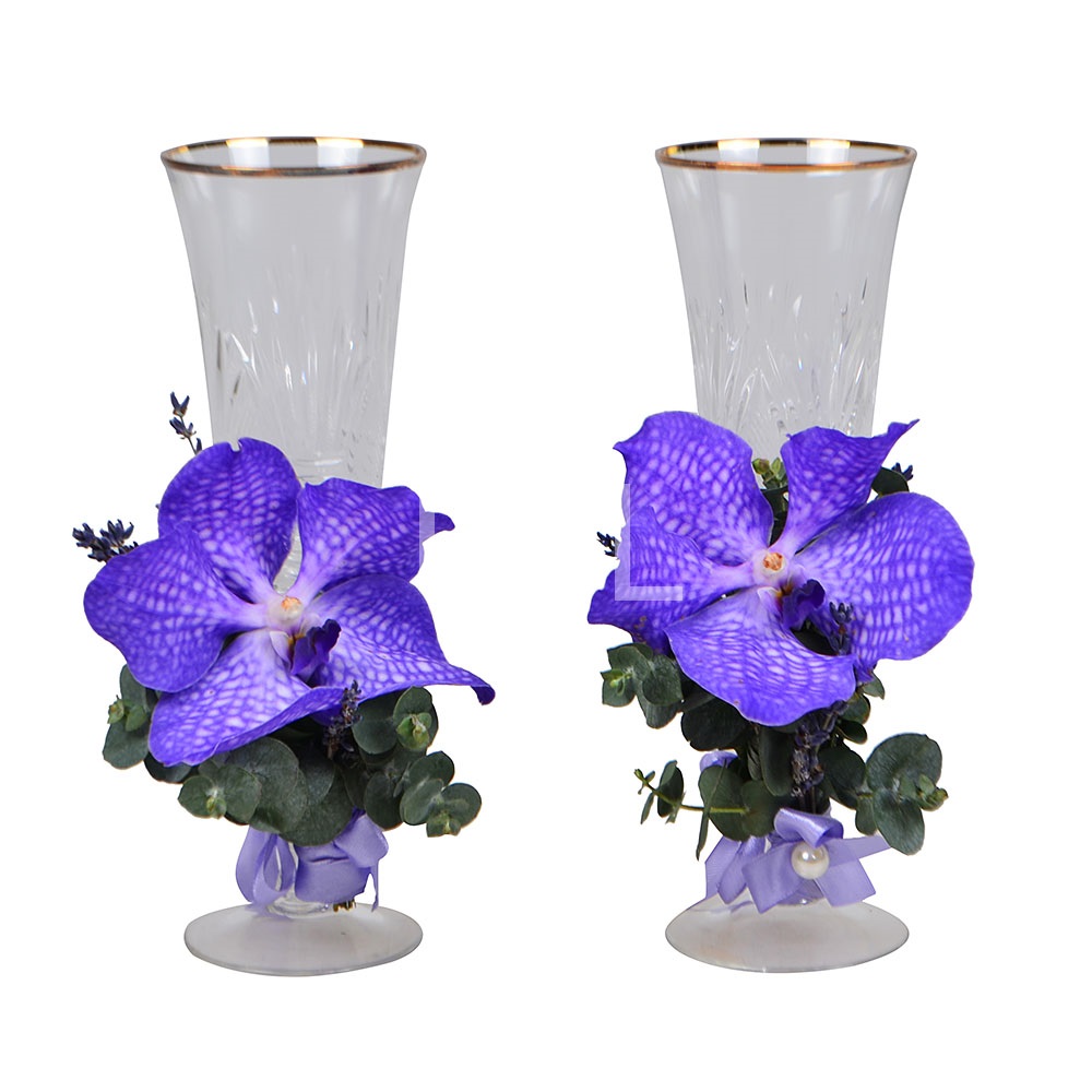 Flower decoration of glasses №3