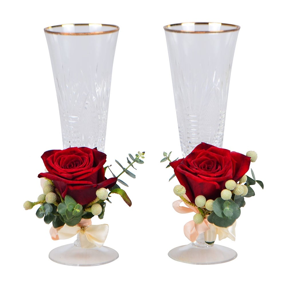 Flower decoration of glasses №5 Dnipro