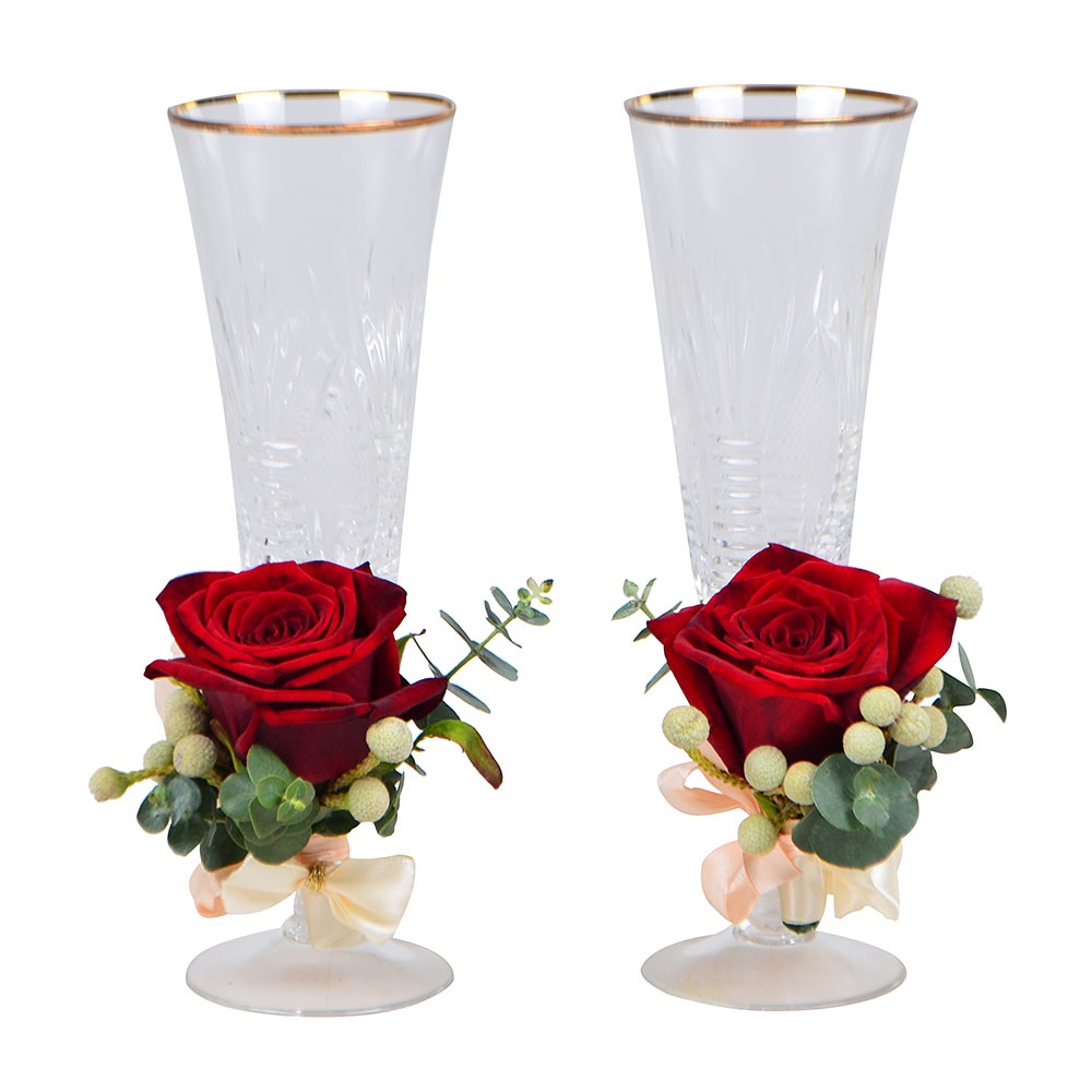 Flower decoration of glasses №5 Flower decoration of glasses №5