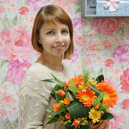 Букет-микс в оранжевых тонах Киев