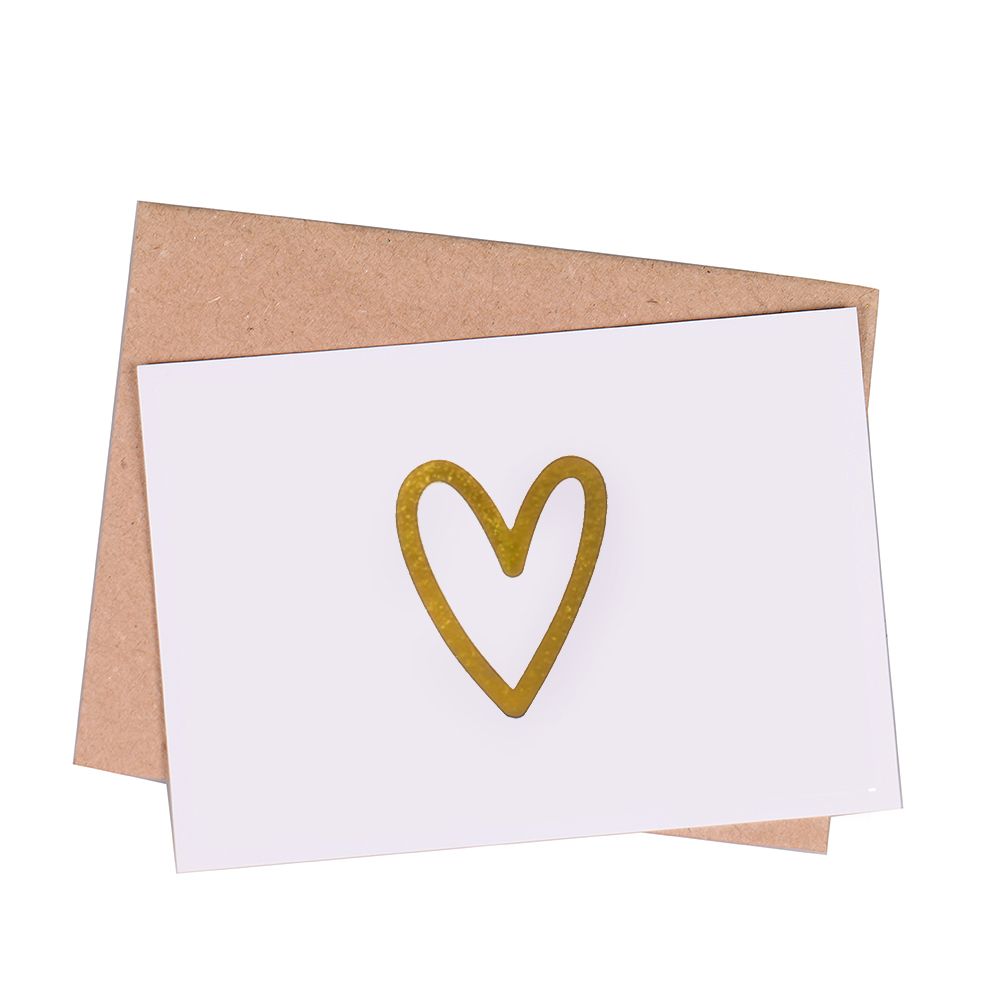 Greeting card  Gold Heart Greeting card  Gold Heart