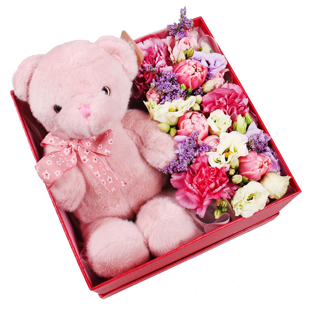 Plush gift wtih flowers Plush gift wtih flowers