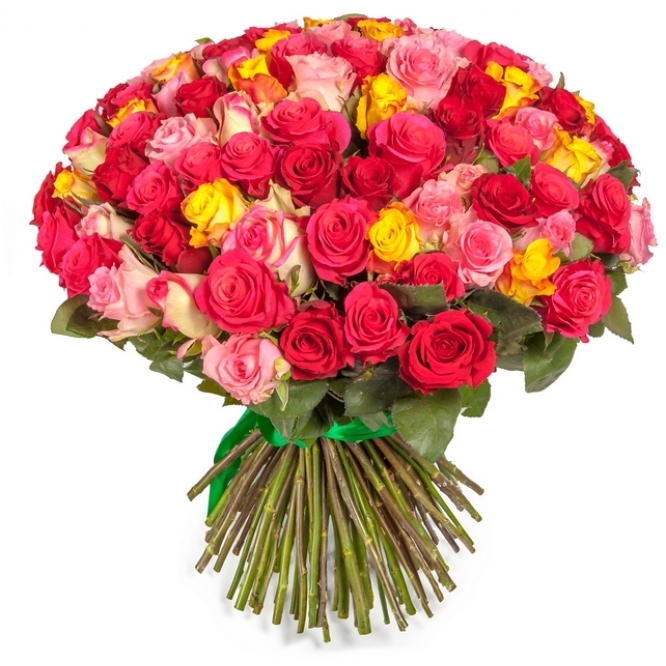 Різнокольорові троянди 101 шт Одеса